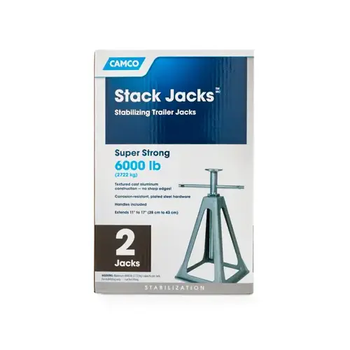 Stack Jacks Stabilizing Trailer Jack Stands, 6000-Lb., 2-Pk. Pair Silver