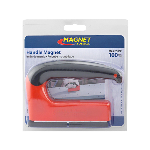 Magnet Source 07501 Handle Magnet 5.25" L X 1" W Red 100 lb. pull Red