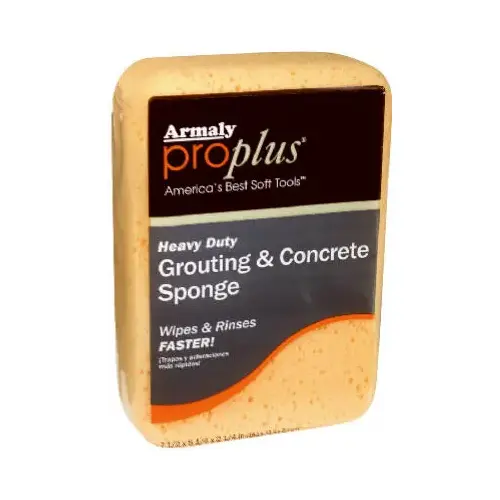 603 Grouting and Concrete Sponge, 7-1/2 in L, 5-1/4 in W, 2-1/4 in Thick, Polyester Yellow