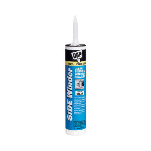 Siding and Window Sealant, Clear, 5 to 7 days Curing, 20 to 140 deg F, 10.1 oz Cartridge