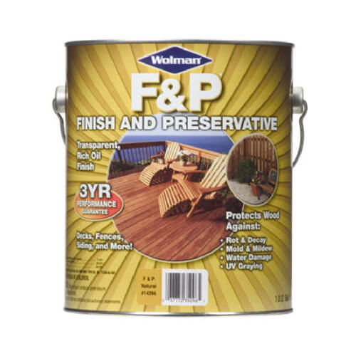 F&P Wood Preservative, Redwood, Liquid, 1 gal, Can