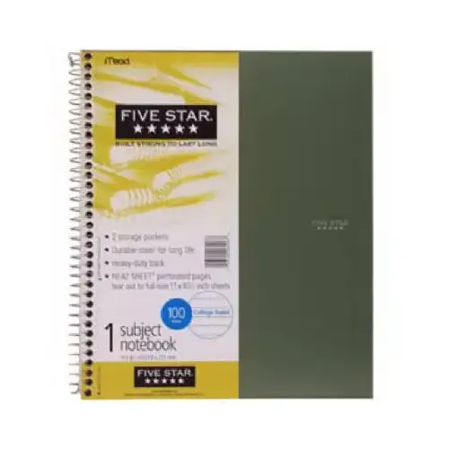 Notebook 8-1/2" W X 11" L College Ruled Spiral Assorted - pack of 12