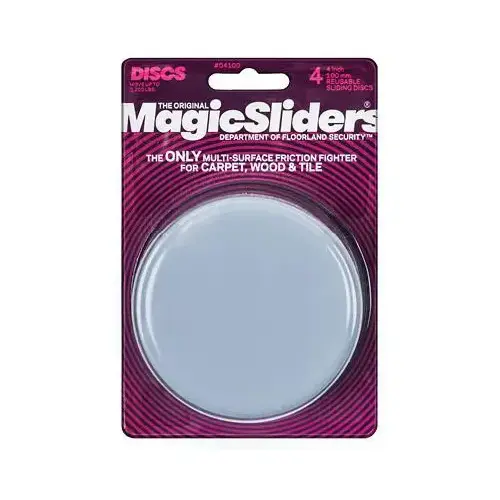 Surface Protectors, Furniture Sliding Discs, Adhesive, 4-In. Round   pack of 4 Gray