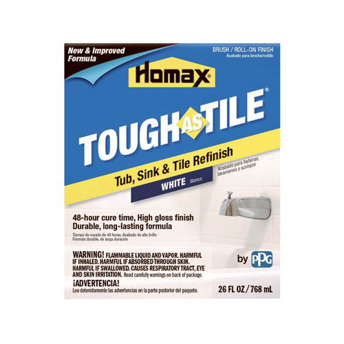 Homax 3158 Tub and Tile Refinishing Kit Tough As Tile Gloss White Interior 26 oz White