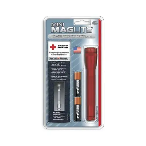 Maglite SM2A03H Flashlight/Holster Combo Pack Mini 14 lm Red Incandescent AA Battery Red