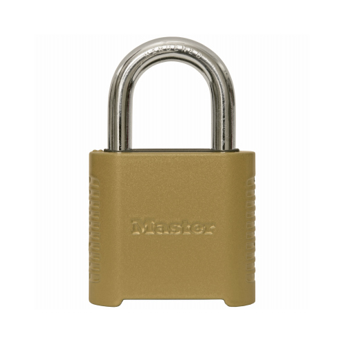 Padlock 175D 2-9/10" H X 1" W X 2" L Steel Double Locking Brass