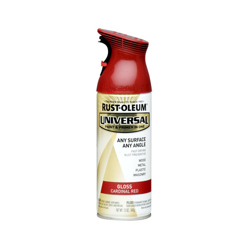 UNIVERSAL Gloss Spray Paint, Gloss, Cardinal Red, 12 oz, Aerosol Can