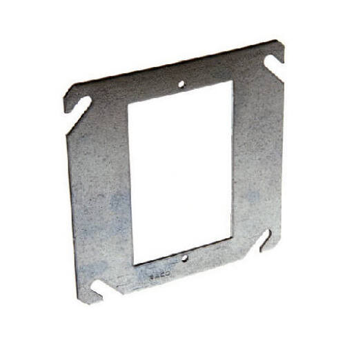 Box Cover, 0.063 in L, 4 in W, Square, 1 -Gang, Steel, Gray