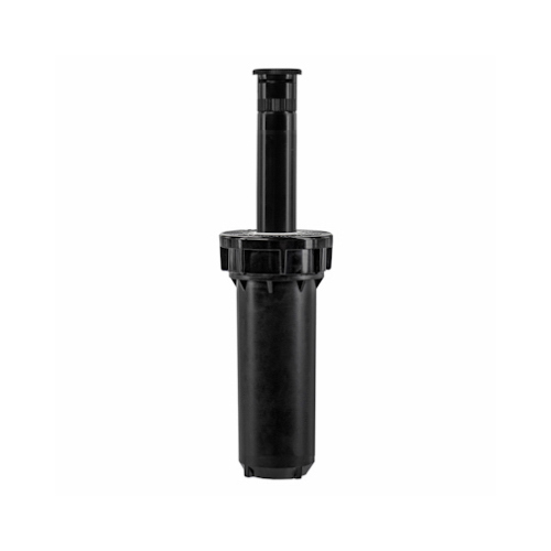 Pop-Up Spray Head, 1/2 in Connection, 3 in H Pop-Up, 10 to 15 ft, Plastic Black