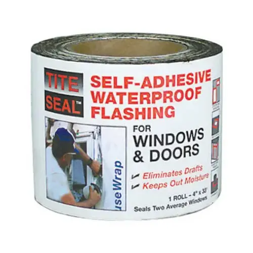 Self-Adhesive Waterproof Flashing 4" W X 33 ft. L Rubber White White