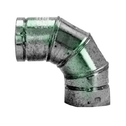 Gas Vent Elbow Adjustable 90 deg Galvanized Steel Silver