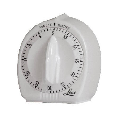 LUX CP2428-59 Kitchen Timer Mute Mder Mechanical Plastic White