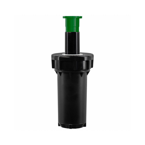 Pop-Up Spray Head Sprinkler, 1/2 in Connection, Female, 2 in H Pop-Up, 15 to 30 ft, Adjustable Nozzle Black