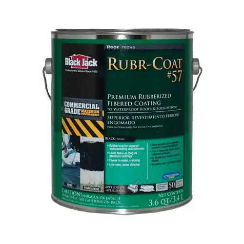 Roof Coating Rubr-Coat 57 Gloss Black Rubber 1 gal Black