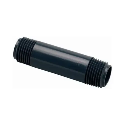 Underground Sprinkler PVC Riser, Molded Gray, 1/2 x 4 In. Black