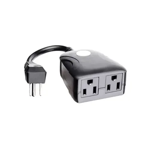 Wi-Fi Smart Power Plug/Adapter Wi-Fi Smart Home Grounded 2 outlets Black