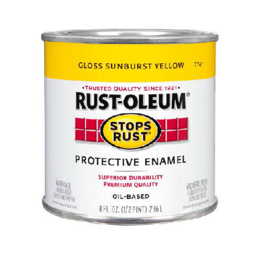 STOPS RUST Protective Enamel, Gloss, Sunburst Yellow, 0.5 pt Can