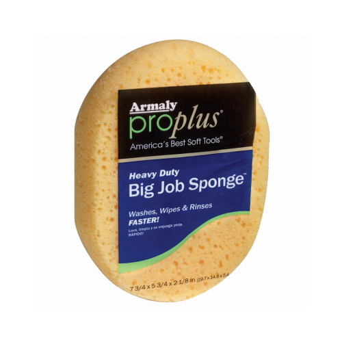 Big Job Sponge, 7-3/4 in L, 5-3/4 in W, Polyester, Yellow