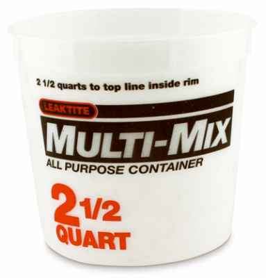 Leaktite 2-5Q05MM050 2.5 Qt. Semi-Transparent Multi-Mix All Purpose Mixing And Storage Container Clear