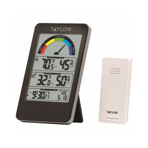 TAYLOR 1752 Wireless Weather Station, Wireless Sensor, Black