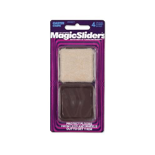 Magic Sliders 30827 Caster Cup Plastic Brown Square 1-3/4" W X 1-3/4" L Brown