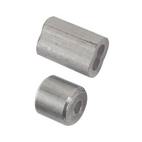 Cable Ferrules and Stops 1/16" D Aluminum Silve - 2 per pack x5 packs