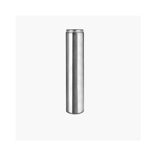 Chimney Pipe, 10 in OD, 48 in L, Stainless Steel Silver