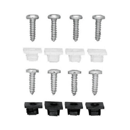 License Plate Fasteners Black/Silver Metal/Nylon Black/Silver