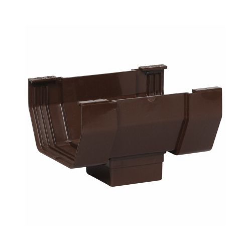 Contemporary Center Outlet, 5 in Gutter, Vinyl, Brown - pack of 10