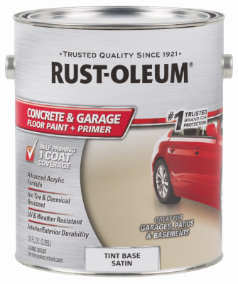 Rust-Oleum 225381 Concrete & Garage Floor Paint Satin Tint Base Acrylic 1 gal Tint Base