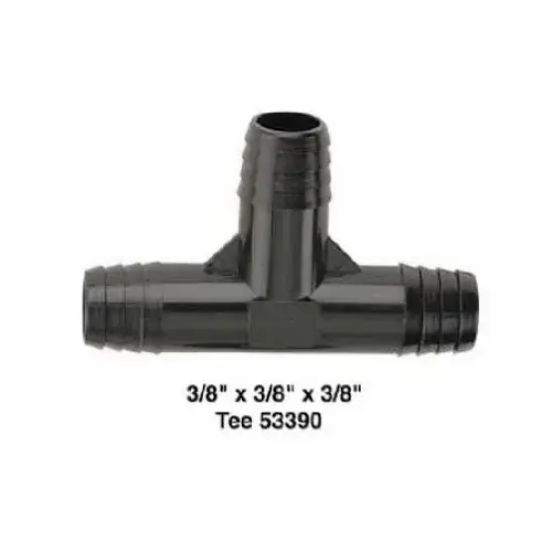 Underground Sprinkler Funny Pipe Tee, 3/8 In. x 3/8 In. x 3/8 In. Black