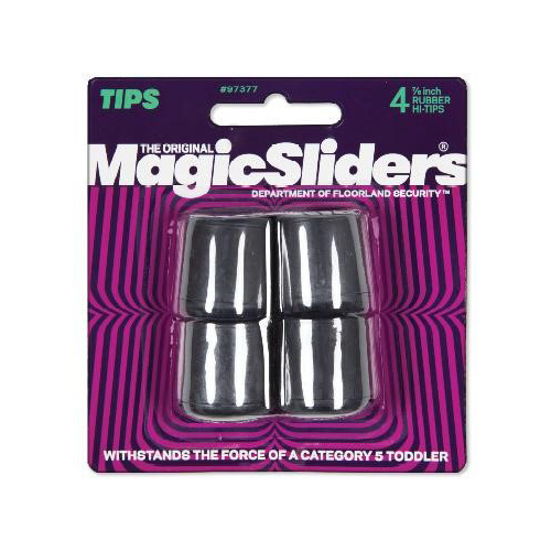 Magic Sliders 97377 Leg Tip Rubber Black Round 7/8" W Black