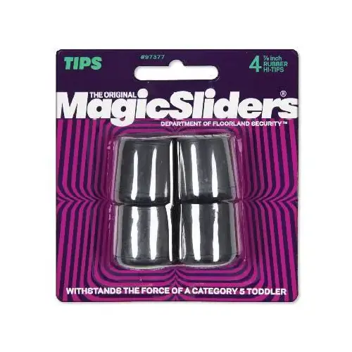 Magic Sliders 97377 7/8 In. Hi-Tip Rubber Furniture Leg Tip,(4-Pack) Black