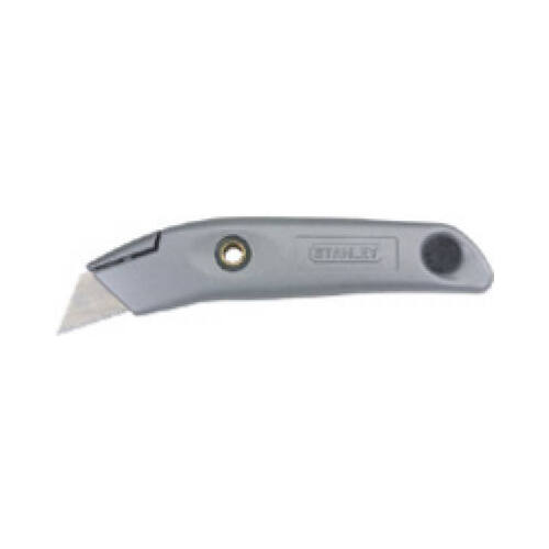 Stanley 10-399 Blade Knife, 2-7/16 in L Blade, 1-1/2 in W Blade, Carbon Steel Blade, Contour-Grip Handle, Gray Handle