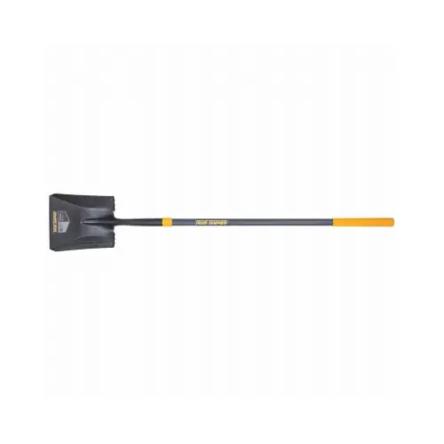 Long Handled Transfer Shovel, 9.67 in W Blade, 16 ga Gauge, Steel Blade, Fiberglass Handle Multi-Colored