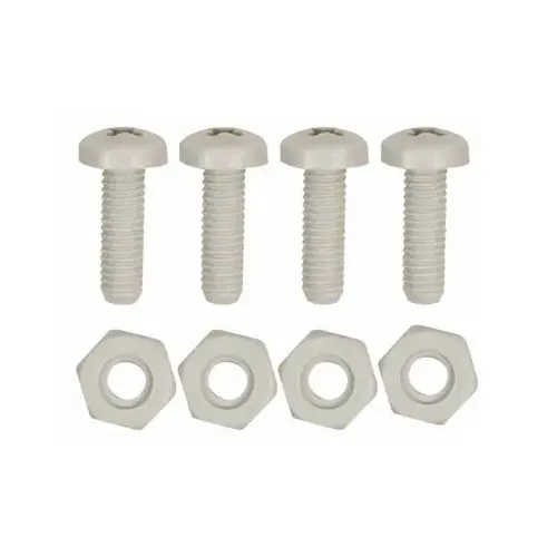 License Plate Fasteners White Nylon White - pack of 48