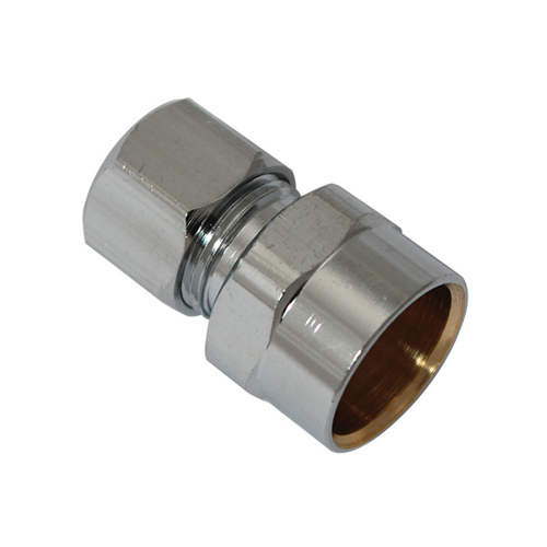 Plumb Pak PP79PCLF Tube Adapter, 1/2 x 3/8 in, Sweat x Compression, Chrome