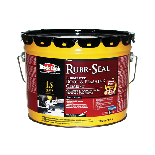 Roof & Flashing Cement Rubr-Seal Gloss Black Rubber 2.75 gal Black