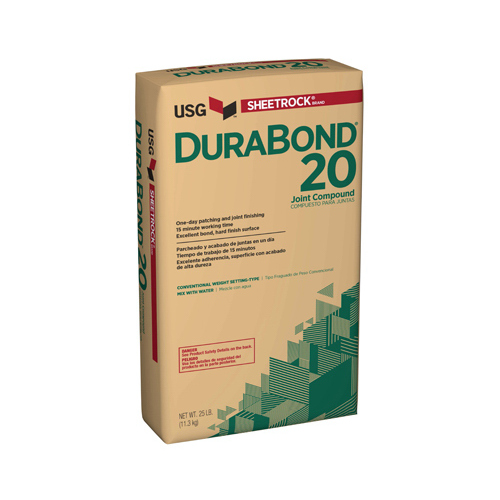 Durabond Joint Compound, Powder, White, 25 lb