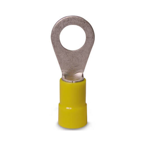 Ring Terminal, 600 V, 12 to 10 AWG Wire, 7/16 to 1/2 in Stud, Vinyl Insulation, Yellow - pack of 7