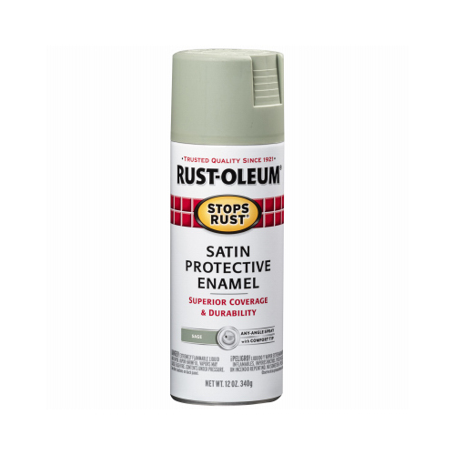 Spray Paint Stops Rust Satin Sage 12 oz Sage