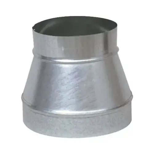 HVAC Duct Pipe Reducer/ Increaser, No Crimp, 28 Gauge, 8 x 7-In.