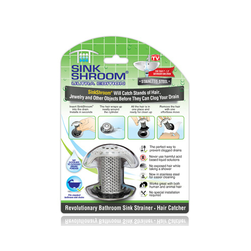 SinkShroom SSULTR321 Drain Protector Chrome Stainless Steel Chrome