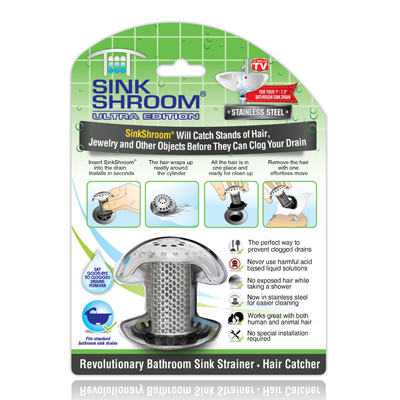 SinkShroom SSULTR321 Drain Protector Chrome Stainless Steel Chrome