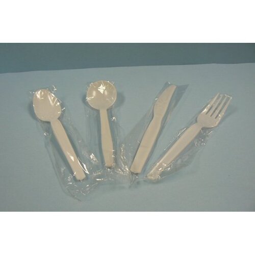 GOLDMAX 22551 Goldmax Individually Wrapped Cutlery Medium Weight White Fork, 1000 Count