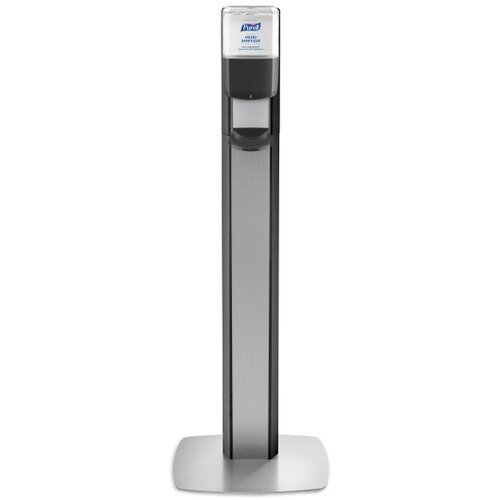 PURELL 7318-DS-SLV Purell Messenger Graphite Panel Floor Stand With Dispenser, 1 Each