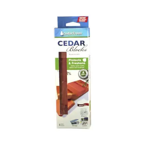 Cedar Wood 2 In. W. x 0.275 In. H. x 0.5 In. D. Cedar Blocks - pack of 4