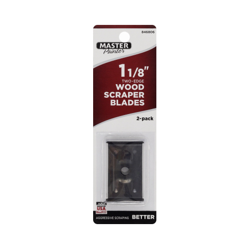 Wood Scraper Blade 1-1/8" W Carbon Steel Double Edge - pack of 10 Pairs