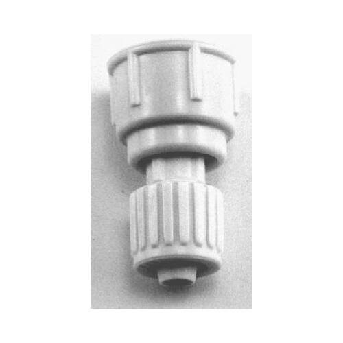 Tube Adapter, 3/8 x 3/4 in, PEX Ballcock, Polyoxymethylene, White