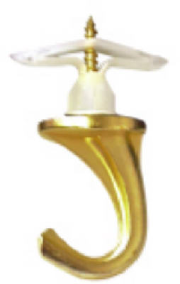 Hillman 122408 Hook Brass Plated Brass Large Versa 75 lb. cap. Brass Plated